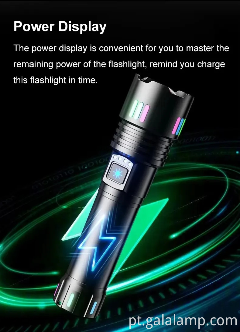 Lanterna a laser branca, iluminação à prova d'água forte, carregamento multifuncional